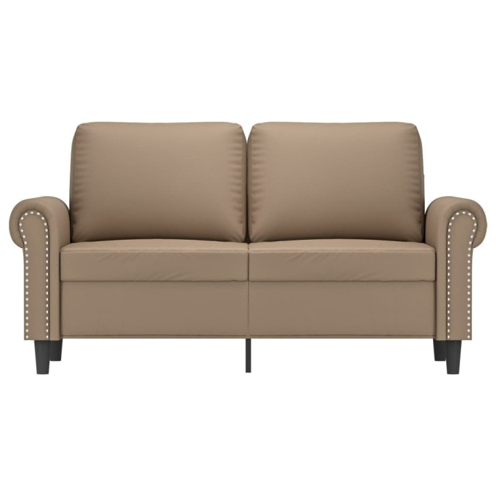 Dvivietė sofa, kapučino spalvos, 120cm, dirbtinė oda