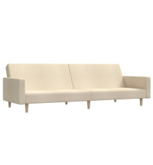 Dvivietė sofa-lova, kreminės spalvos, audinys