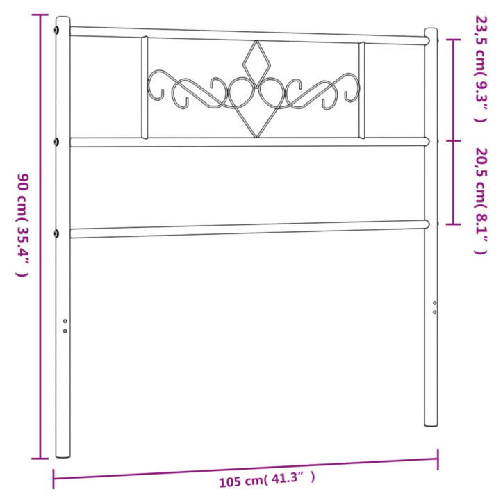 Metalinis galvūgalis, baltos spalvos, 100cm