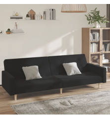 Dvivietė sofa-lova, juodos spalvos, audinys