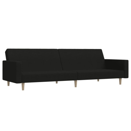 Dvivietė sofa-lova, juodos spalvos, audinys