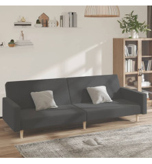 Dvivietė sofa-lova, tamsiai pilkos spalvos, audinys