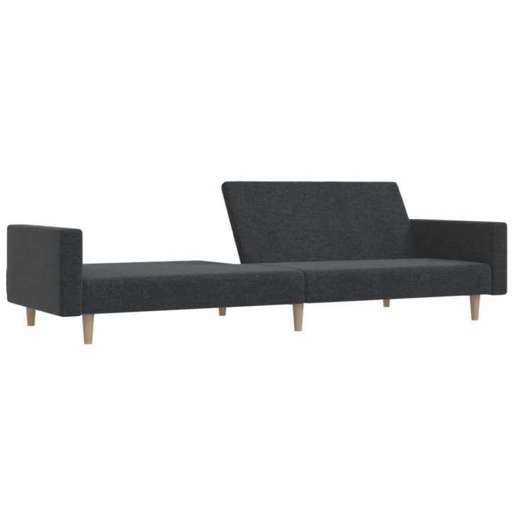 Dvivietė sofa-lova, tamsiai pilkos spalvos, audinys