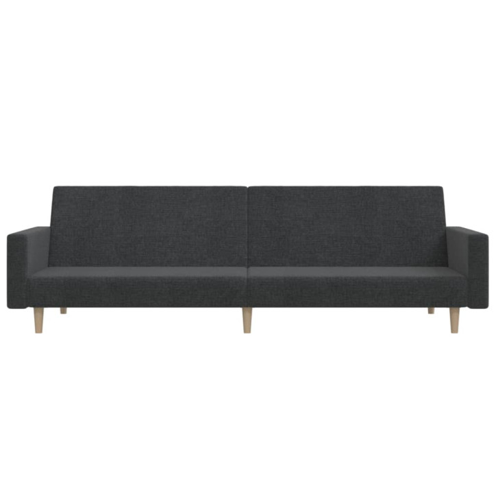 Dvivietė sofa-lova, tamsiai pilkos spalvos, audinys