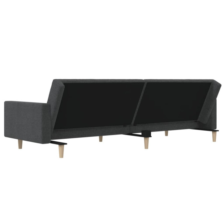 Dvivietė sofa-lova, tamsiai pilkos spalvos, audinys