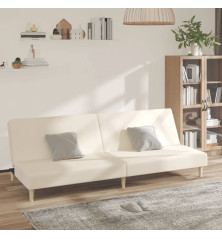 Dvivietė sofa-lova, kreminės spalvos, audinys