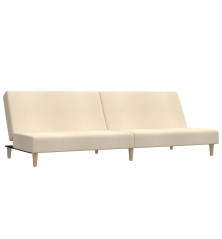 Dvivietė sofa-lova, kreminės spalvos, audinys