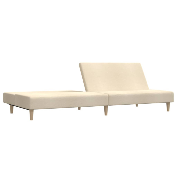 Dvivietė sofa-lova, kreminės spalvos, audinys