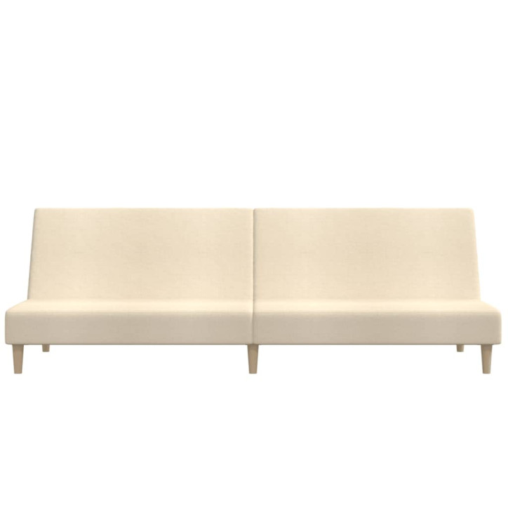 Dvivietė sofa-lova, kreminės spalvos, audinys