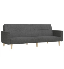 Dvivietė sofa-lova, tamsiai pilkos spalvos, audinys