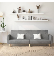 Dvivietė sofa-lova, šviesiai pilkos spalvos, audinys