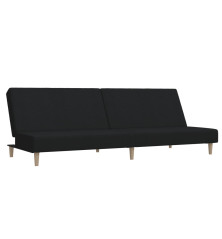 Dvivietė sofa-lova, juodos spalvos, audinys