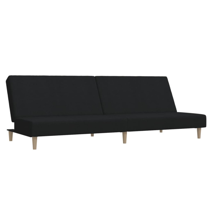 Dvivietė sofa-lova, juodos spalvos, audinys