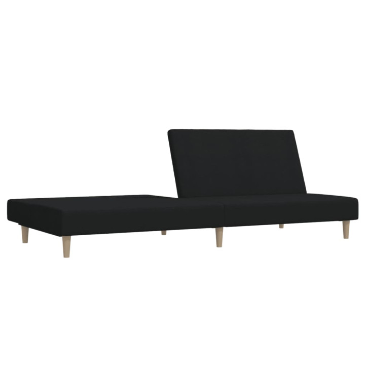 Dvivietė sofa-lova, juodos spalvos, audinys