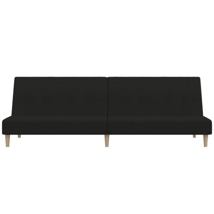 Dvivietė sofa-lova, juodos spalvos, audinys