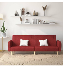 Dvivietė sofa-lova, raudonojo vyno spalvos, audinys