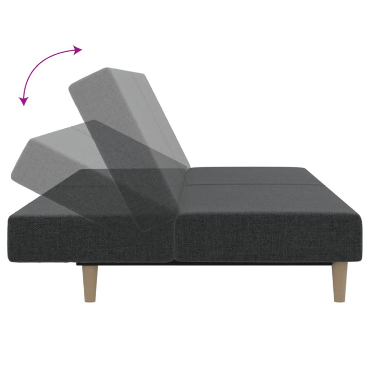 Dvivietė sofa-lova, tamsiai pilkos spalvos, audinys