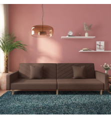 Dvivietė sofa-lova su dvejomis pagalvėmis, taupe, audinys