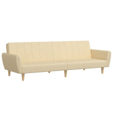 Dvivietė sofa-lova, kreminės spalvos, audinys