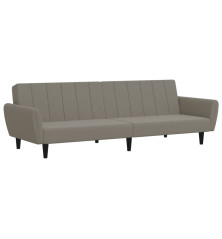 Dvivietė sofa-lova, šviesiai pilkos spalvos, aksomas