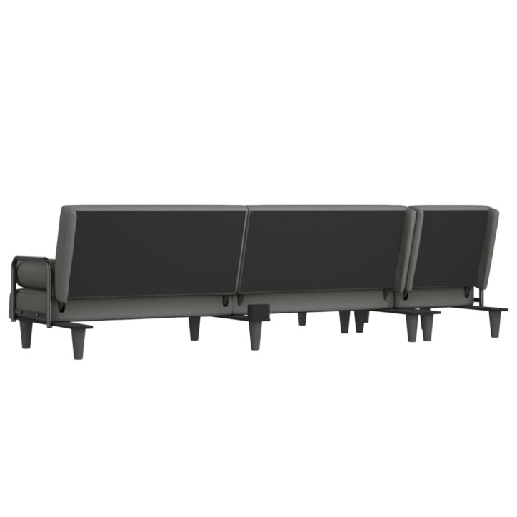 L formos sofa-lova, tamsiai pilka, 260x140x70cm, audinys