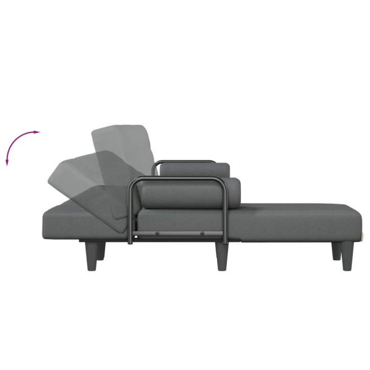 L formos sofa-lova, tamsiai pilka, 260x140x70cm, audinys