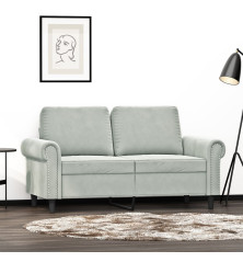 Dvivietė sofa, šviesiai pilkos spalvos, 120cm, aksomas