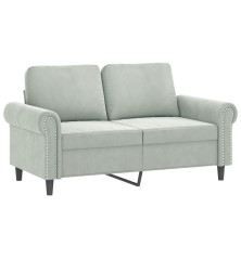 Dvivietė sofa, šviesiai pilkos spalvos, 120cm, aksomas