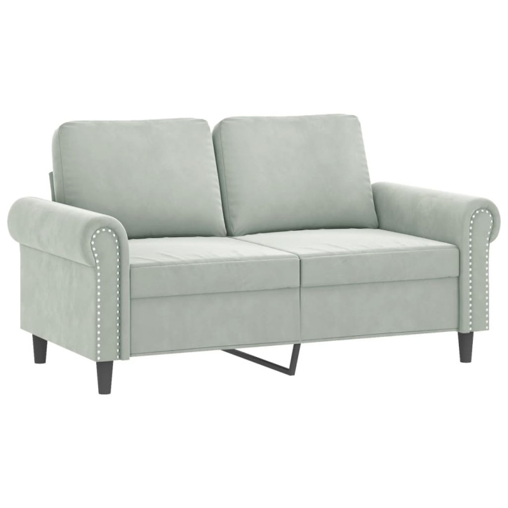 Dvivietė sofa, šviesiai pilkos spalvos, 120cm, aksomas