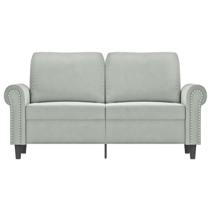 Dvivietė sofa, šviesiai pilkos spalvos, 120cm, aksomas