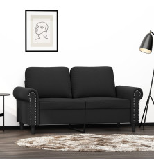 Dvivietė sofa, juodos spalvos, 120cm, aksomas