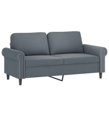 Dvivietė sofa, tamsiai pilkos spalvos, 140cm, aksomas