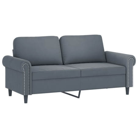 Dvivietė sofa, tamsiai pilkos spalvos, 140cm, aksomas