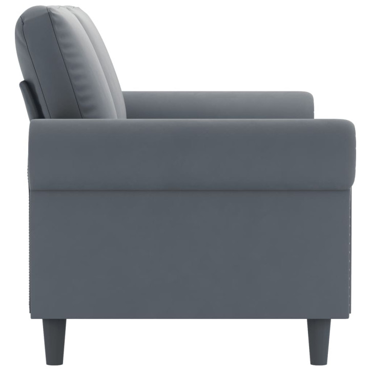 Dvivietė sofa, tamsiai pilkos spalvos, 140cm, aksomas