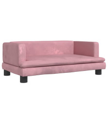 Vaikiška sofa, rožinės spalvos, 80x45x30cm, aksomas