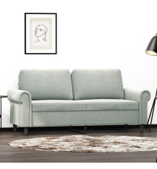 Dvivietė sofa, šviesiai pilkos spalvos, 140cm, aksomas