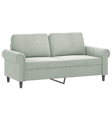 Dvivietė sofa, šviesiai pilkos spalvos, 140cm, aksomas