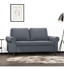 Dvivietė sofa, tamsiai pilkos spalvos, 120cm, aksomas