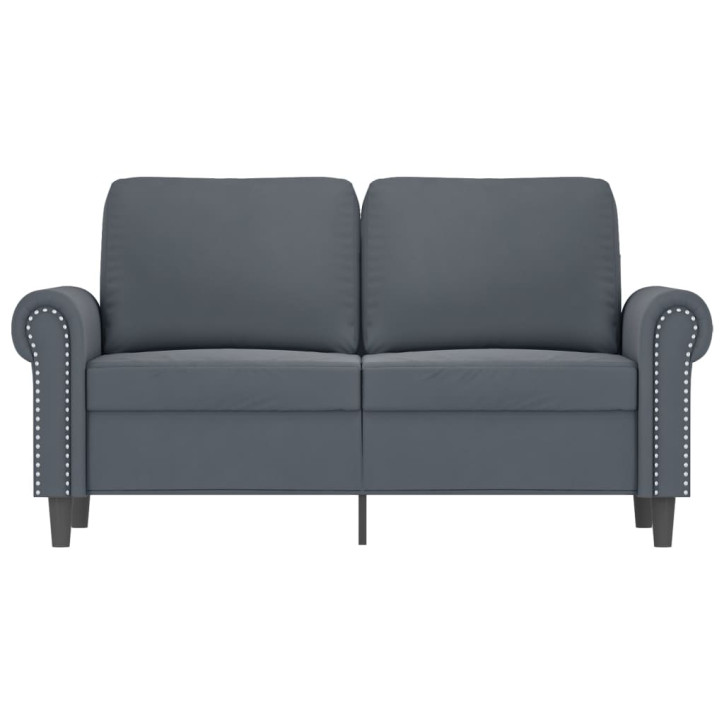 Dvivietė sofa, tamsiai pilkos spalvos, 120cm, aksomas