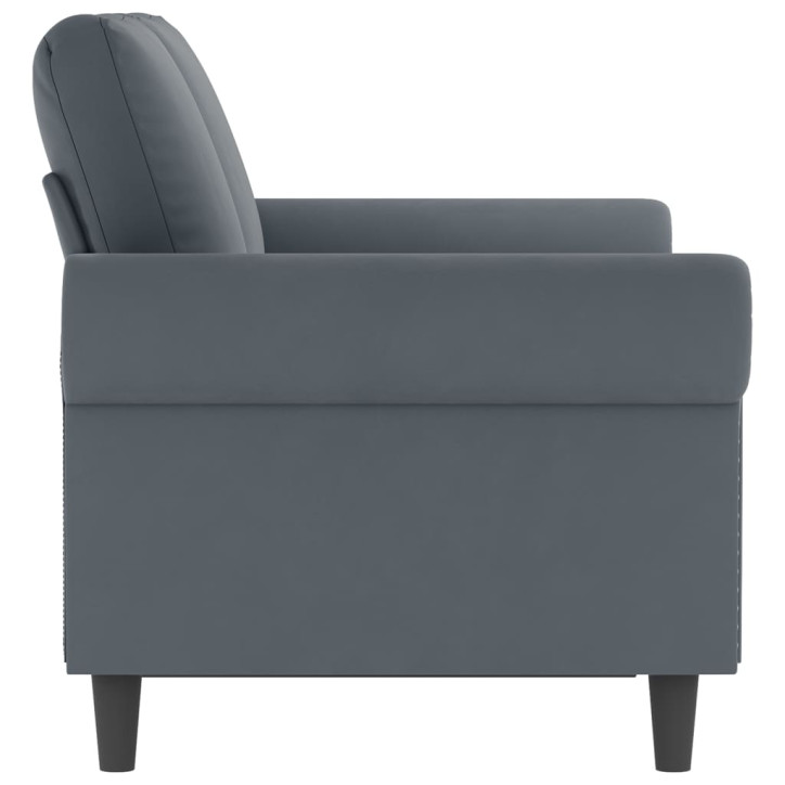 Dvivietė sofa, tamsiai pilkos spalvos, 120cm, aksomas