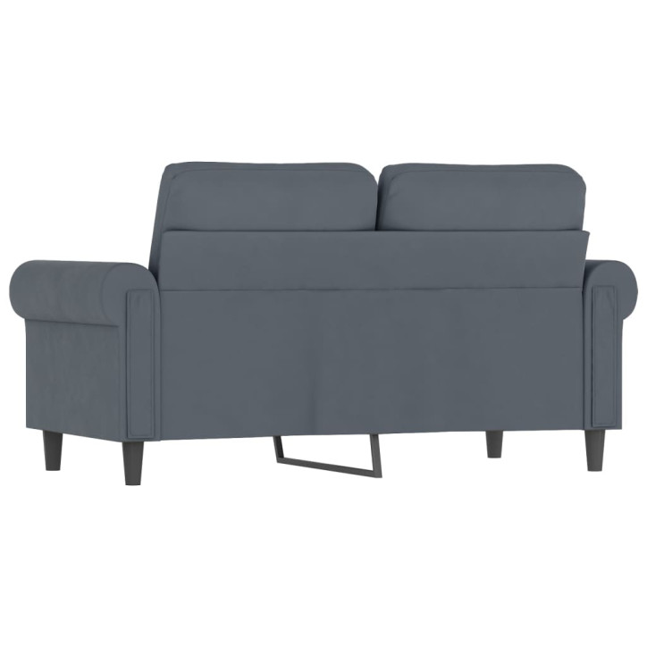 Dvivietė sofa, tamsiai pilkos spalvos, 120cm, aksomas