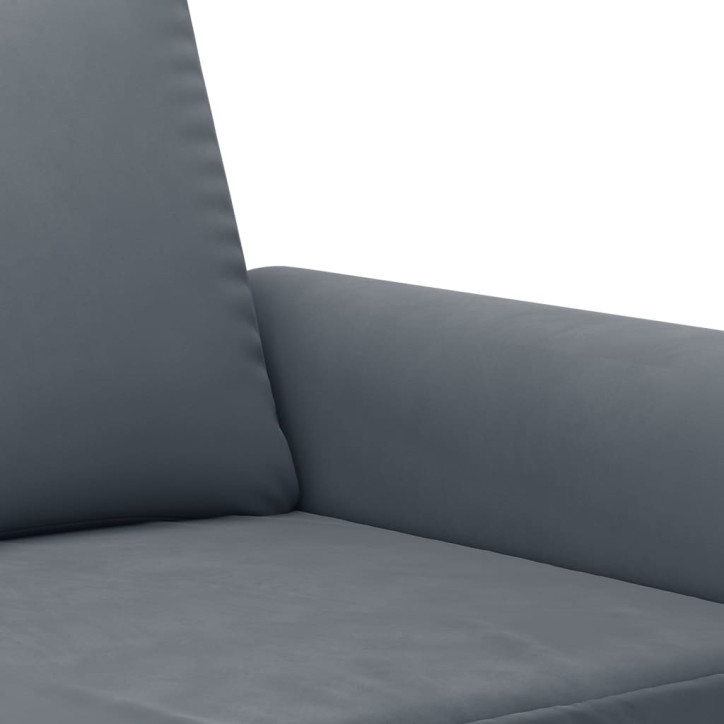 Dvivietė sofa, tamsiai pilkos spalvos, 120cm, aksomas