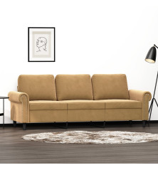 Trivietė sofa, rudos spalvos, 180cm, aksomas