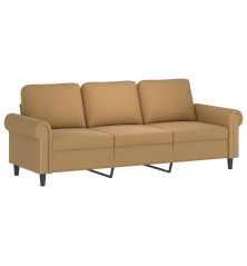 Trivietė sofa, rudos spalvos, 180cm, aksomas