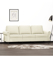 Trivietė sofa, kreminės spalvos, 180cm, aksomas