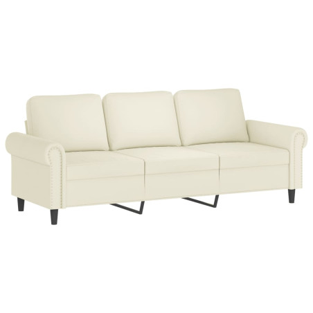 Trivietė sofa, kreminės spalvos, 180cm, aksomas