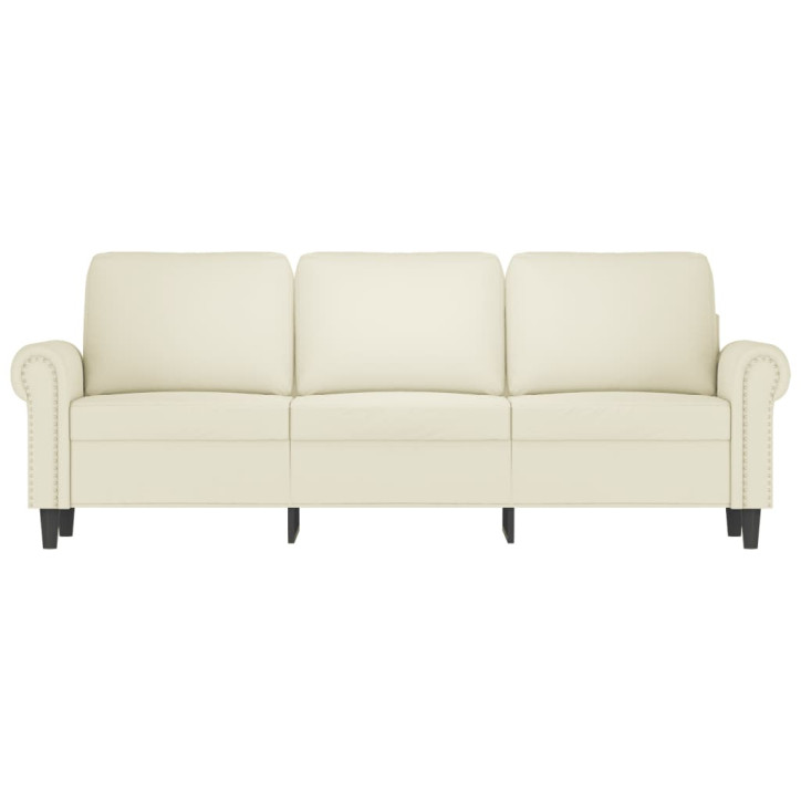 Trivietė sofa, kreminės spalvos, 180cm, aksomas