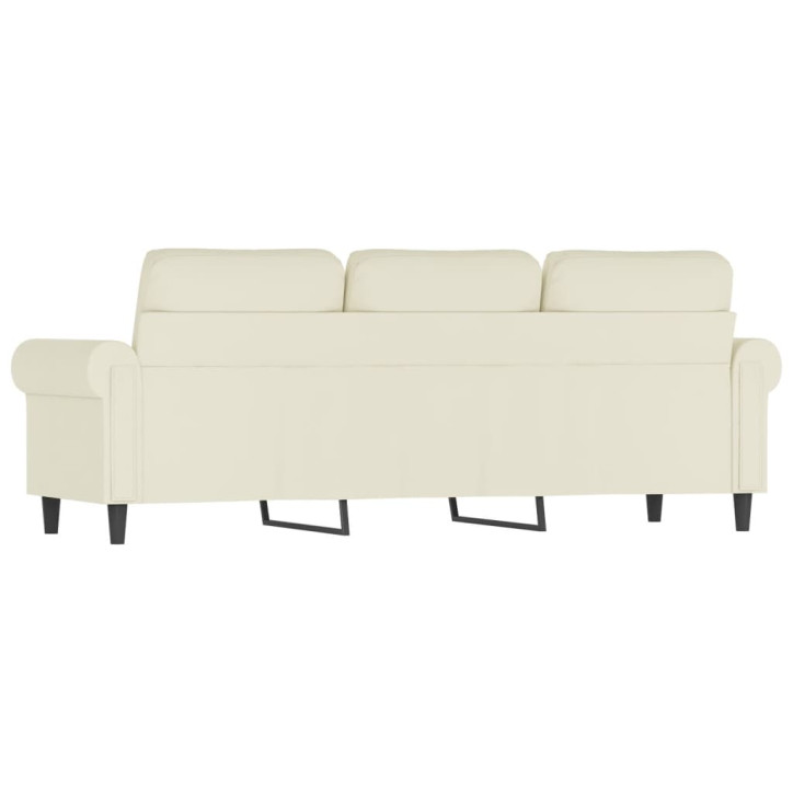 Trivietė sofa, kreminės spalvos, 180cm, aksomas