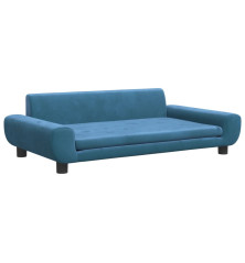 Vaikiška sofa, mėlynos spalvos, 100x54x33cm, aksomas