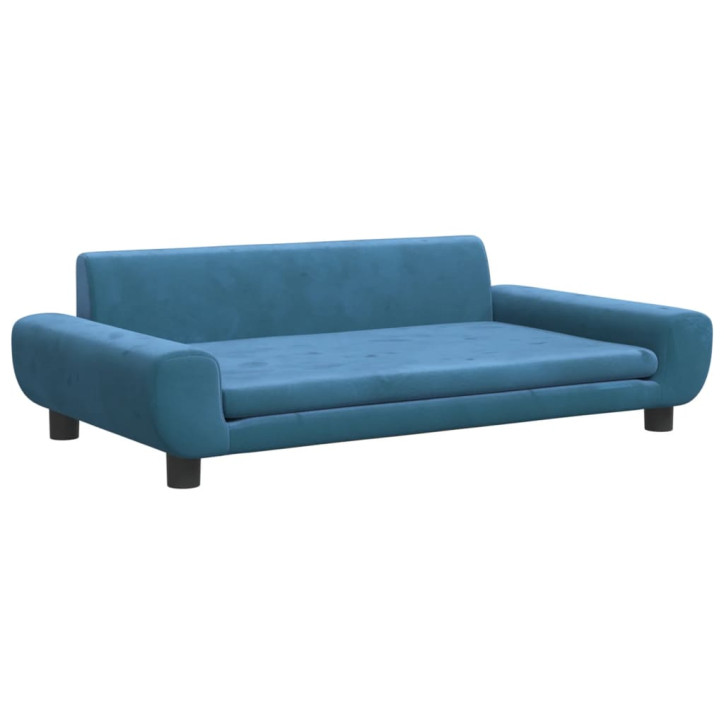 Vaikiška sofa, mėlynos spalvos, 100x54x33cm, aksomas